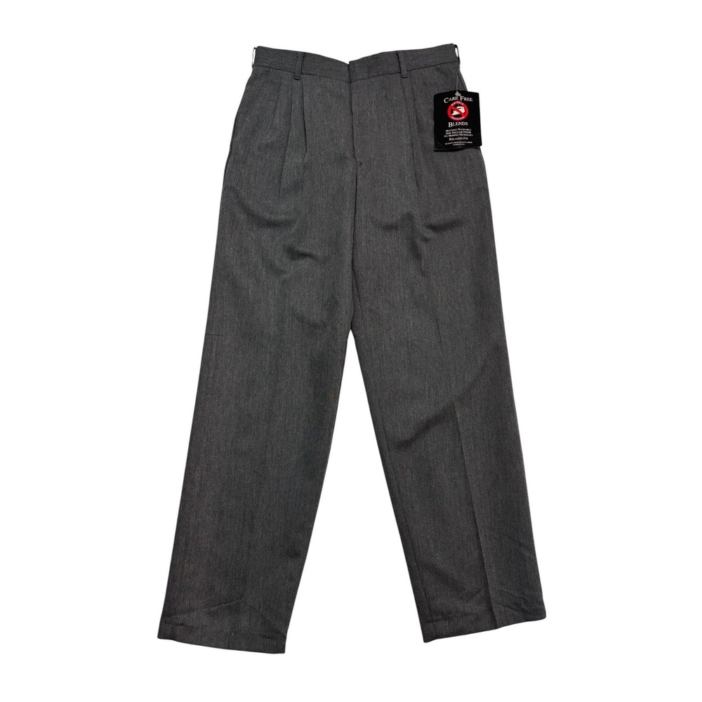 NEW Deadstock 80s Impact 30x30 Charcoal Dress Pants Trousers Pleated USA Made